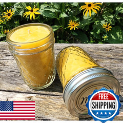 Natural Light Made In Usa 2/ 8Oz Beeswax Jar Candles 2.25 W X 3.75 H Burning