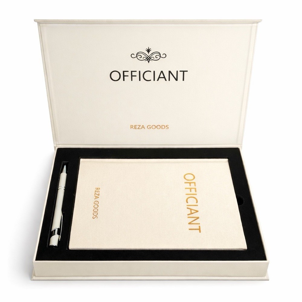 Wedding Officiant Book with Pen – Ceremony Keepsake Journal