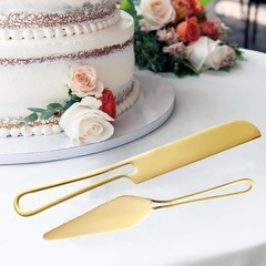 Juego de cortadores pastel para bodas cuchillo y servidor pastel con mango hueco