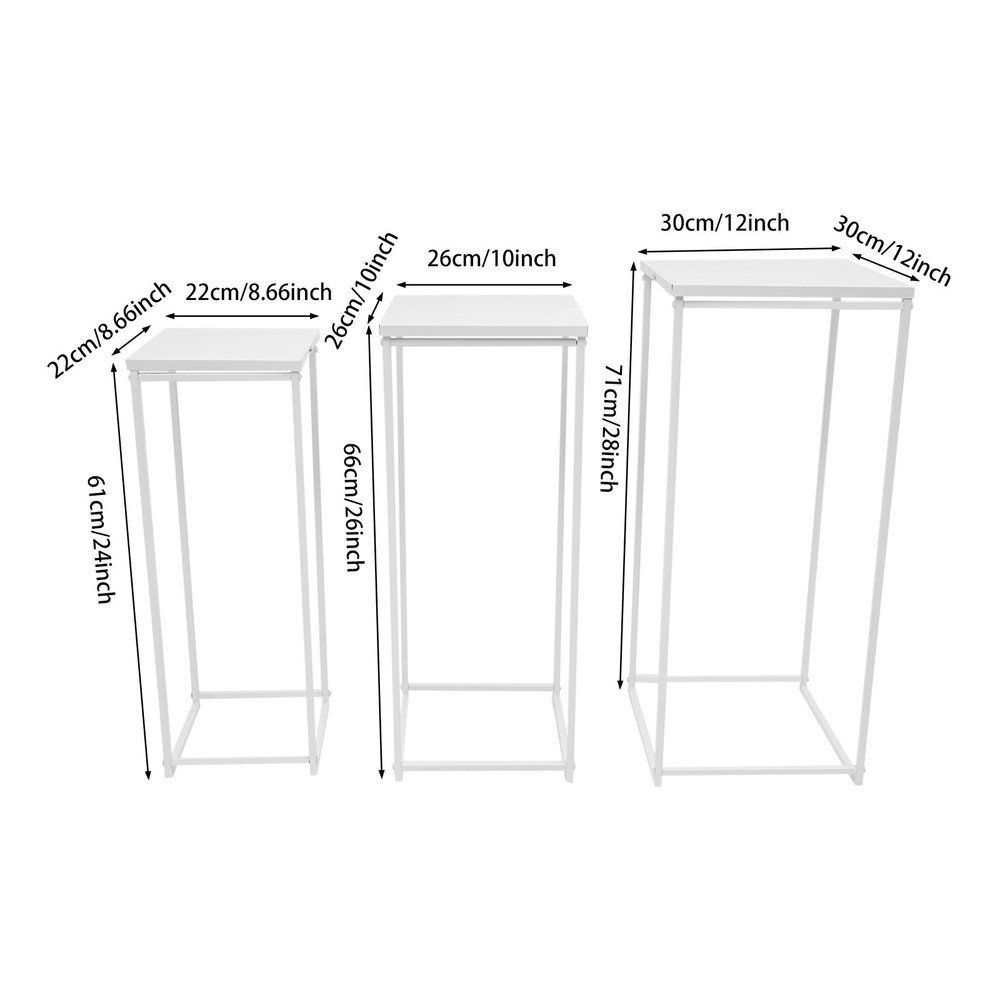 Metal Plant Pot Stand Indoor Outdoor Flower Planter Display Holder Rack Set of 3