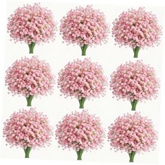 Babys Breath Artificial Flowers – Real Touch Fake Gypsophila for 120 PCS Pink