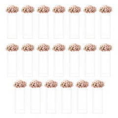White 20 PCS Geometric Flower Stand For Wedding, Flower Stand 10.63*10.63*31.5in