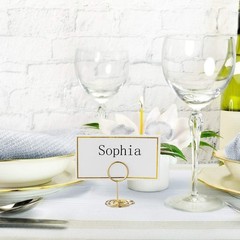 Toncoo 24 Pcs Premium Mini Table Number Holders and 24 Place 2 inch, Gold