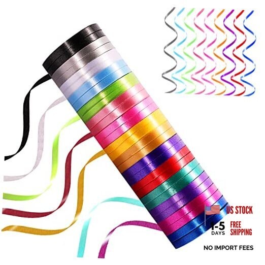 30 Roll 15 Colors Curling Ribbons for Crafts Bows Present Wrapping 3/16″ – Set1
