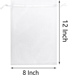 25 Pcs 8×12 Inch Mesh Drawstring Organza Bags for Favors Merchandising Gifts