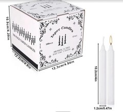 96 4-inch White Stick Wax Candles(12.3cm*12.2cm*10.9cm)Are Smokeless,Drip Proof