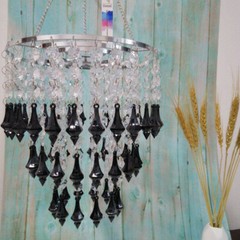 1PC D22CM Hanger Assembled H50CM Centerpiece Frame Pink Pointed Pendant Acrylic