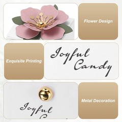 Wedding Favor Box with Light Pink Floral Decor, (2.5 x 2.5 Inch, White)(25 Pcs)