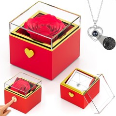 Preserved Roses Necklace Box – Birthday Gifts For Women,Gifts Wife, Black
