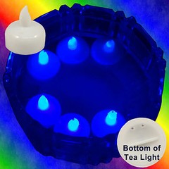 NEW 18 Blue Led Floating Floral Tea Light Candle for Wedding Centerpiece Decor