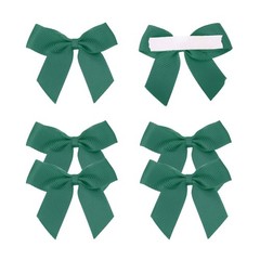 6Pcs Mini Grosgrain Ribbon Bow 2″ Self Adhesive Flower Bows Dark Green