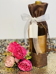 Set-3 Organza Burlap Wedding Favor Bags Jute Hessian Gift Any Bottle Wine Table