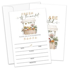 HONPHAX Fresh Off the Market Bridal Shower Invitations, 4″ x 6″ (A6), Boho