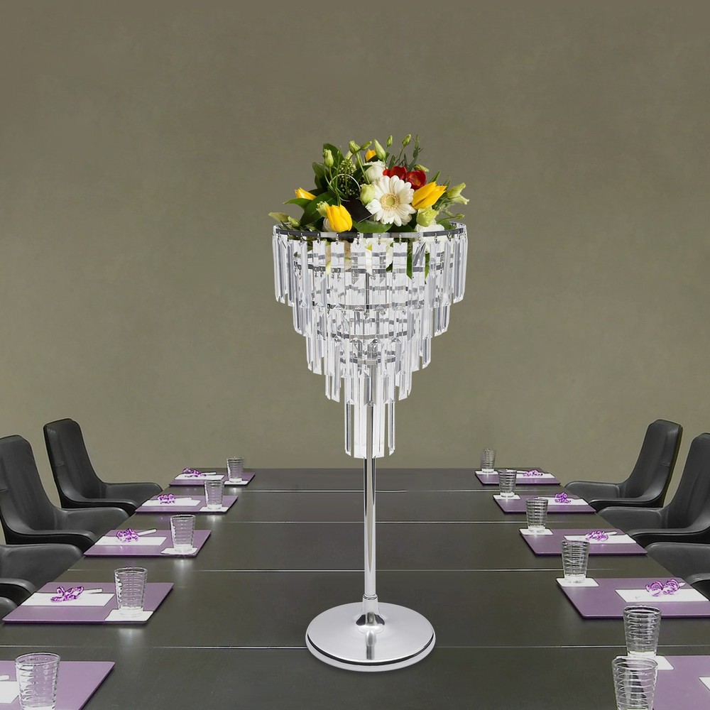 5 Tier Crystal Flower Stand Wedding Party Events Table Decor Metal Pedestal