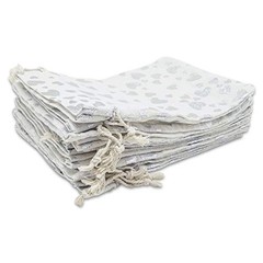 12-Pack 8×10 Reusable Cotton Canvas Muslin Gift Hearts (Silver) Large (12-Pack)