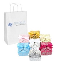 50 Matte Gold Medium Ribbon Wedding Favor Gift Boxes Party Event Candy Box