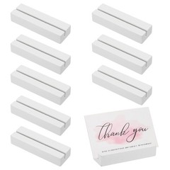 8Pcs, Wood Place Card Holders for Food Signs White