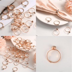 Mikovivi 80pcs Adjustable Fake Faux Rose Gold Bridal Shower Diamond Rings,