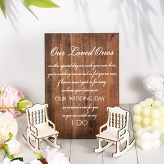 5 Pcs Memorial Table Sign for Wedding Memorial Chair Sign Wooden Wedding Table P
