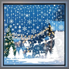 209 Pcs Christmas Window Clings – 9 Sheets White Snowflake Christmas Trees Wi…