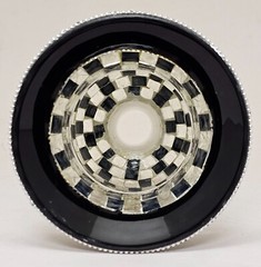Candle Holder 5″D 10.5″Hi Set/2 Nickel Plated & Mirror Mosaic Shade FREE SHIPING