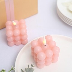 2 Flameless 2 in Warm White LED Light Bubble Cube CANDLES Centerpieces Events