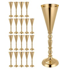 VEVOR 20 PCS Wedding Flower Vase 16.9in Tall Trumpet Table Centerpieces Gold