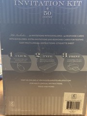 G SQUARED 50 Count Print Your Own Invitation Kit Silver Rings White NIB NEW