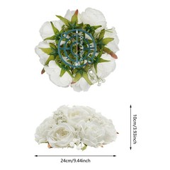 White Green Artificial Floral Balls Half Moon Flower Ball Wedding Table Decor