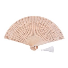 Sepwedd Set of 50pcs Sandalwood Fan Baby Shower Party Favors with Organza Bag…