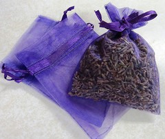 Set of 10 Lavender Sachets made with Purple Organza Bags