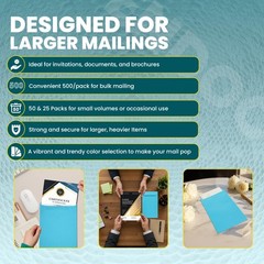 6×9 Blue Envelopes Self Seal, 25/pack, Colored | 25 Count, | 25 pack