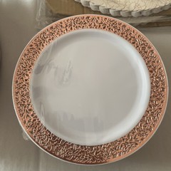 Wedding Misc Table Settings Rose Gold Utensils Paper Lace Placemats, Plates