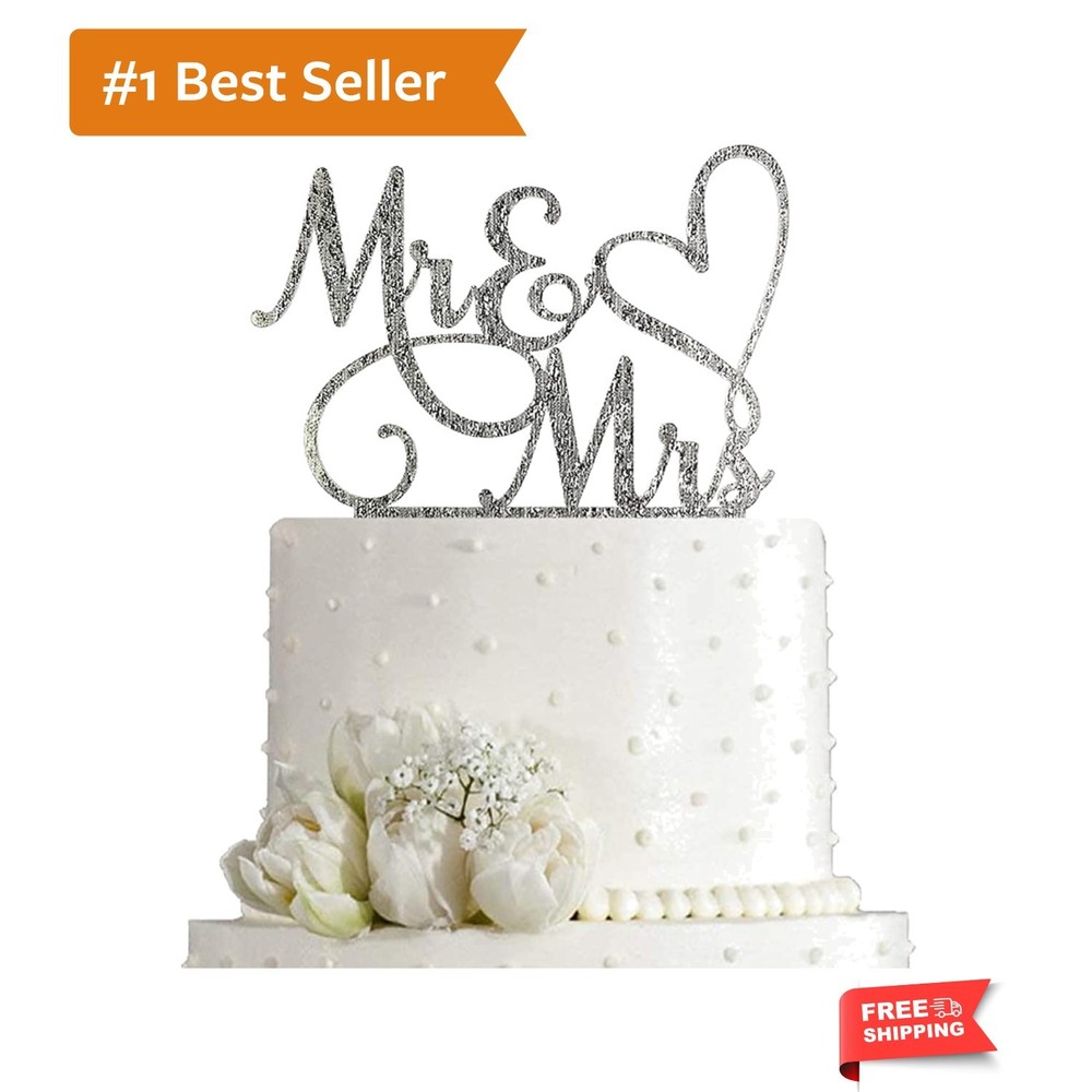 Mr and Mrs Cake Topper Decoration For Bride and Groom Sign Wedding/Engagement…