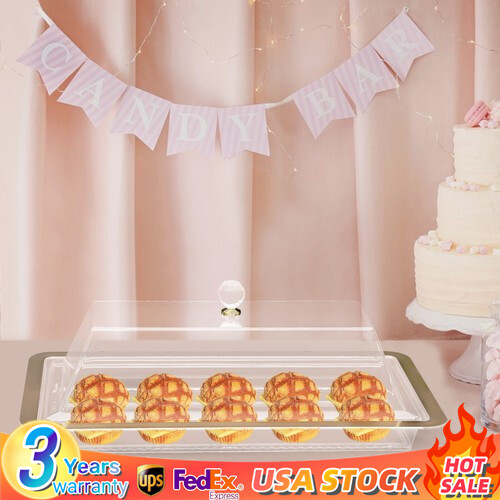 Acrylic Cake Stand with Lid for Wedding, Desserts, and Cookie Display