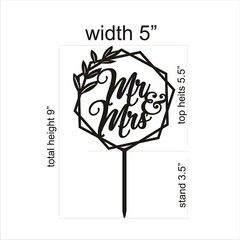 Mr and Mrs Wedding Cake Topper Wooden Wreath Cake Toppers Rustic Boho Style