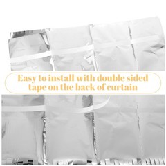 25 Pack Silver Foil Curtain Backdrop, 3.3×8.2FT Tinsel Curtain, Fringe Curtai…