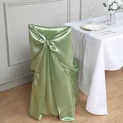 6 Sage Green SATIN UNIVERSAL CHAIR COVER for Wedding Banquet Reception