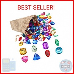 100 Pieces Toy Gems Pirate Treasure Jewels Fake Acrylic Gems Multicolor Bling Di