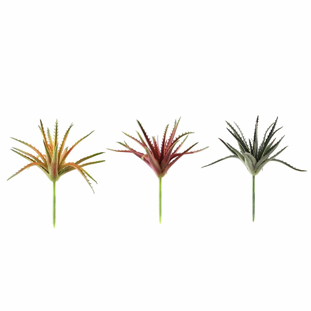 Set of 3 12″ tall Assorted Aloe Faux Succulent Picks Sprays Stems Wedding Party