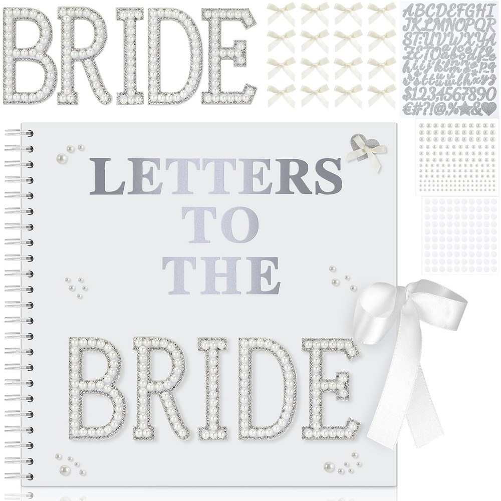 Fuyoooo 12 x 12 Inch Letters to The Bride Scrapbook Wedding Memory Book Brida…