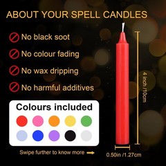 Viyffo 40 Pack Taper Chime Candles, 4 Inch Mini 4″40pcs-Assorted Color