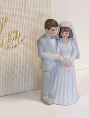 Bridal Gift Set Bride Clutch Bag NWT + Vintage Wedding Cake Topper Korea Decor