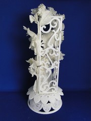 New Vintage Wilton «White Orchids» Wedding Cake Top, White Coat # 114-10736