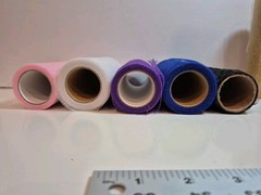 Lot 11 Partial Rolls Glitter Tulle Gold Silver White Black Purple Blue Pink