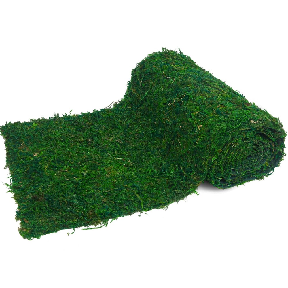 FAICOIA Moss Table Runner Preserved Dried Green 12 x 112 Inch/30x285cm,
