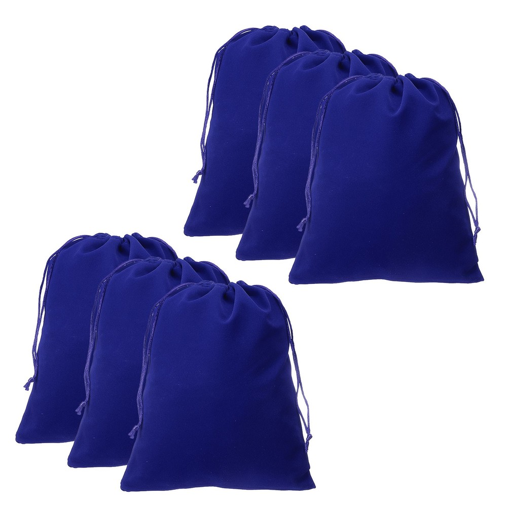 10pcs Velvet Gift Bags 7.9″ x 9.8″ Drawstring Jewelry Pouches, Dark Blue