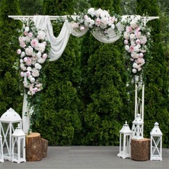 Exquisite Garden Arbor Wedding Arch Backdrop Stand Metal Trellis Archway White