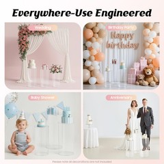 3Pcs Clear Round Cylinder Pedestal Stand for Wedding Party Display Stand Decor