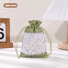 10PCS Drawstring Pouch Bags Imitated Burlap Hessian Wedding Favor Gift Cand Bag